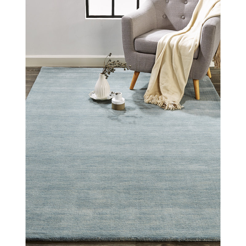 Wrought Studio Morton Handmade Tufted Wool Blue Area Rug Wayfair